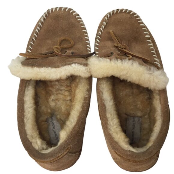 Vermont Country Store Slippers Moccasin Sheepskin Australian Sherling Lined 10 - Picture 7 of 10